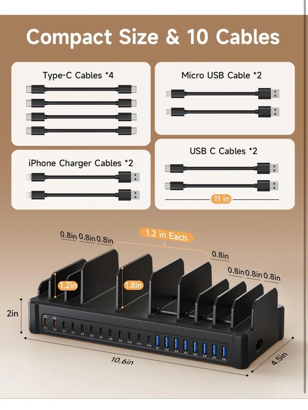 20- Port 600W USB Charging Station for multiple devices dual 65W multi-device